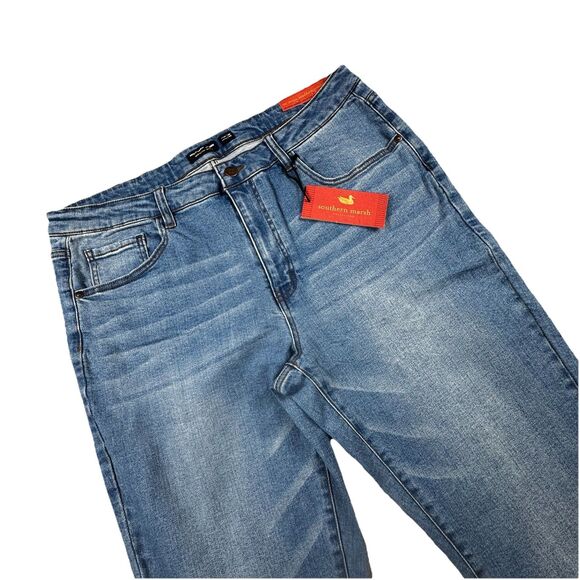 NWT Southern Marsh Greenville Stretch Denim Jeans Men 36x30 Light Blue - Picture 1 of 10